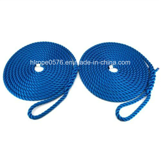 3 tråde 16 mm kongeblå blød snor multifilament fortøjningsreb